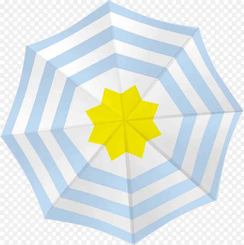 卡通蓝色条纹雨伞装饰图案
