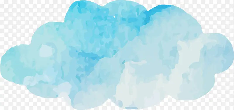 水彩蓝色云朵矢量