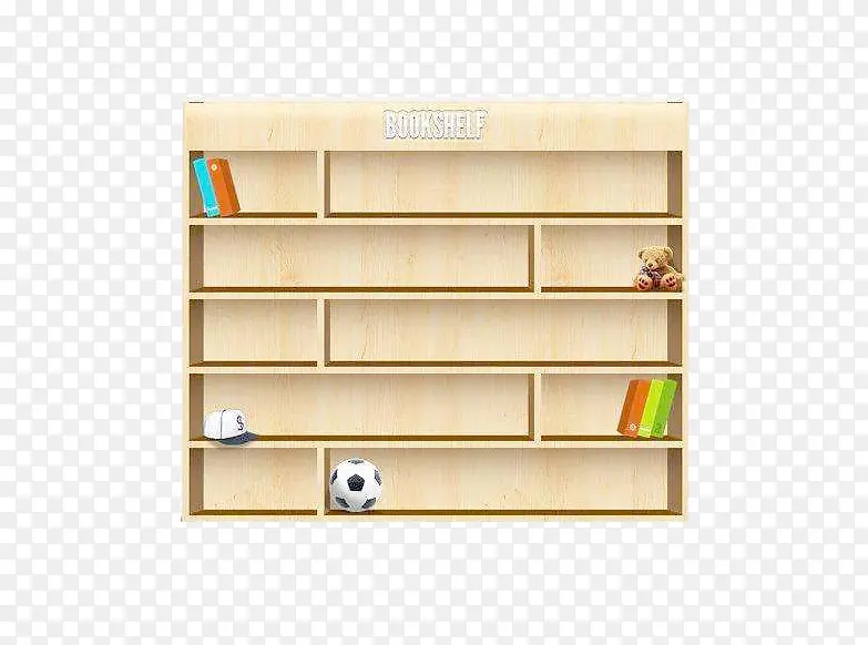 免抠家具素材木质书架