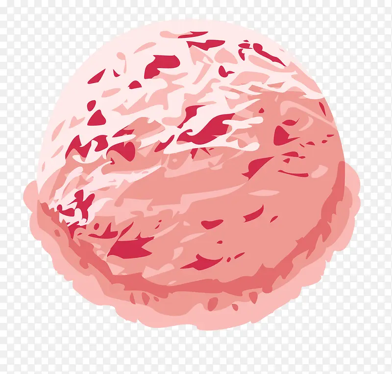 手绘卡通美味草莓冰激凌球