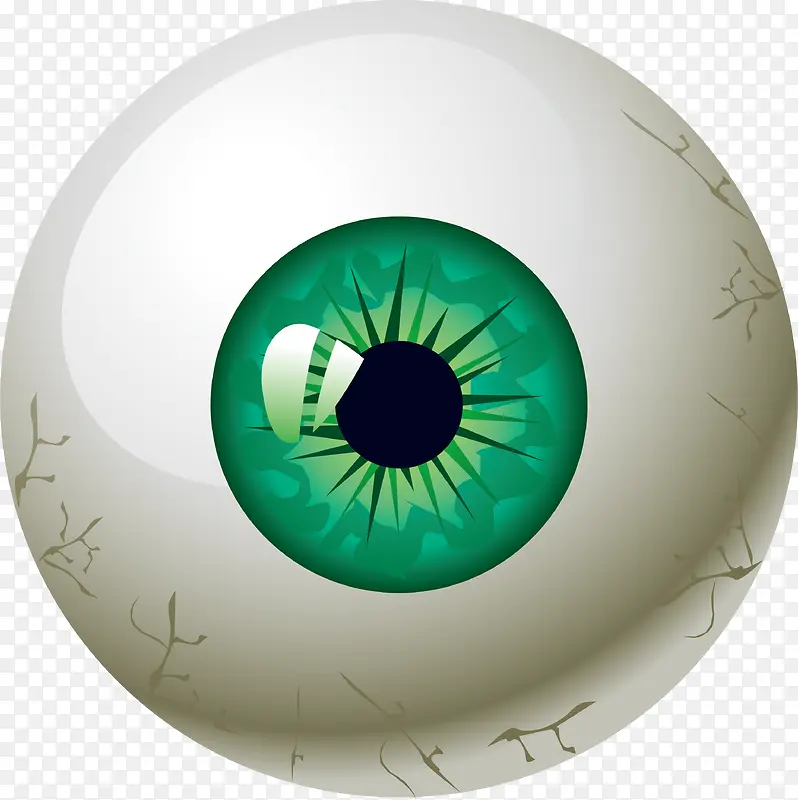 卡通立体眼球绿色眼仁设计元素