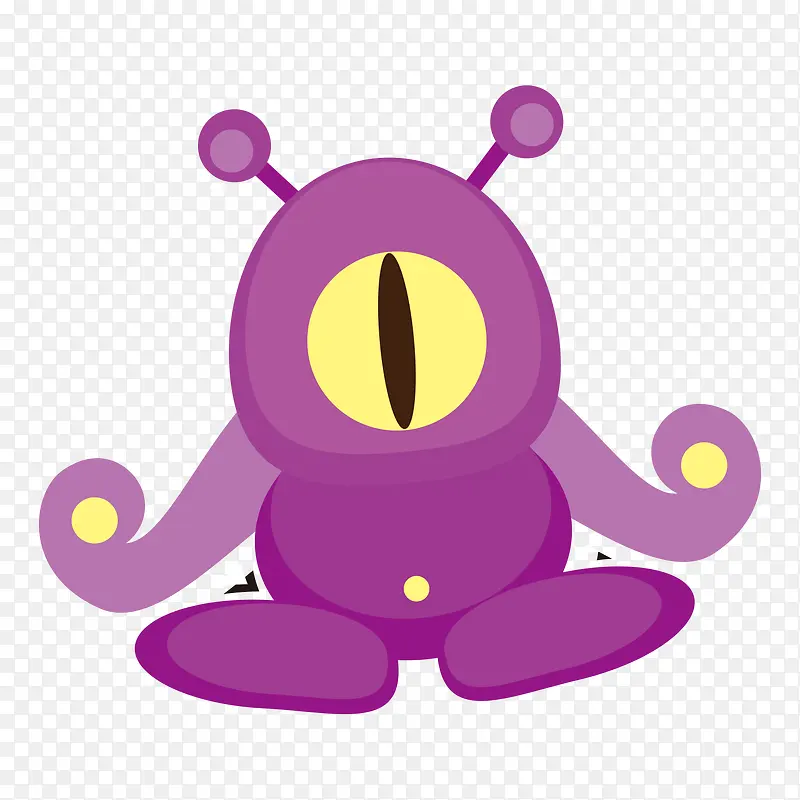 紫色外星人八爪鱼外星人卡通外星