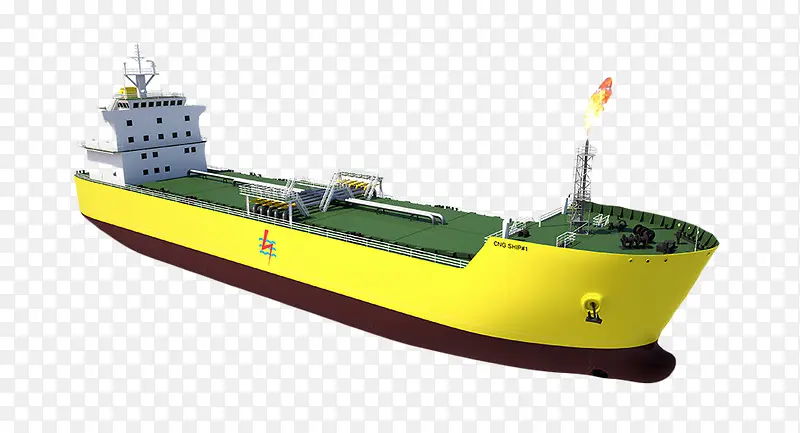 黄色海运船