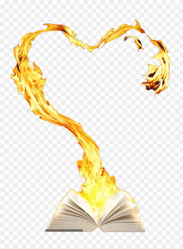 书本中的心形火焰