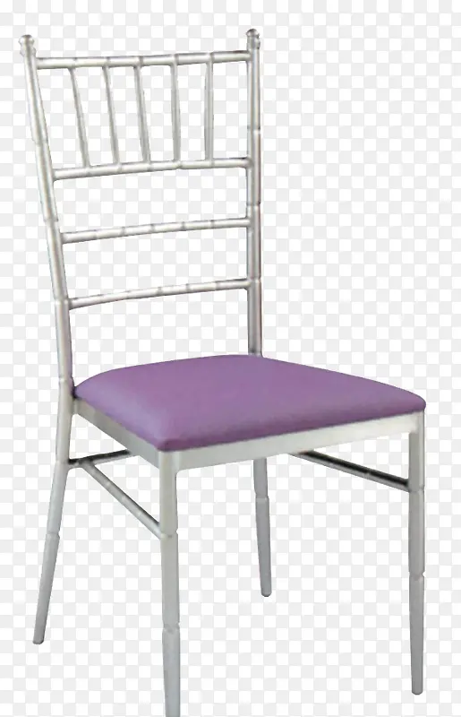 紫色坐垫的竹节样椅子