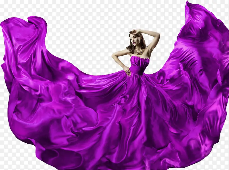 女士紫色婚纱