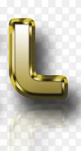 黄金质感字母L