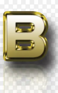 黄金质感字母B