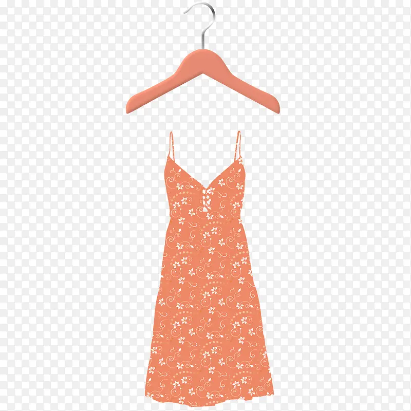 手绘橙色小礼服