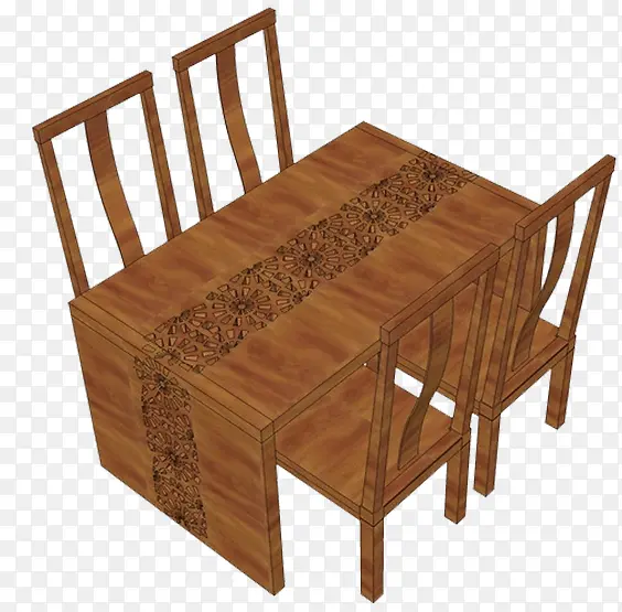 手绘简易家具中式餐桌凳子草图