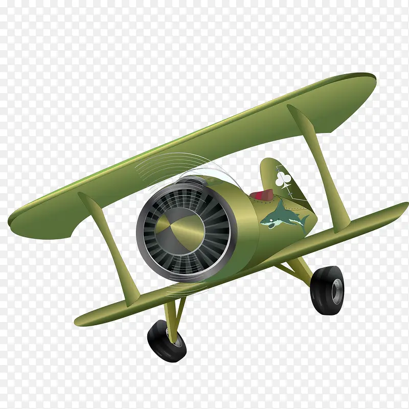 卡通绿色玩具飞机设计