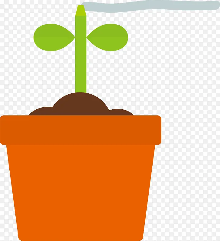 植物生长过程双子叶发芽矢量图