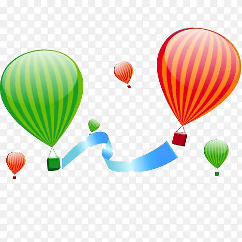 彩色热气球横幅