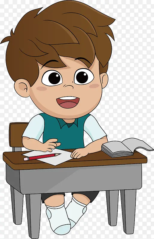 听课的小男孩