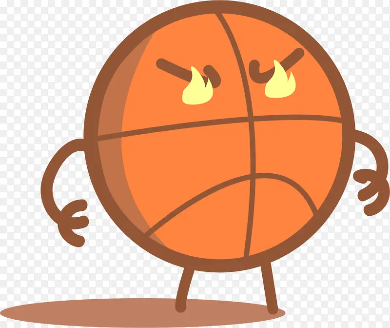 橙色卡通燃烧篮球