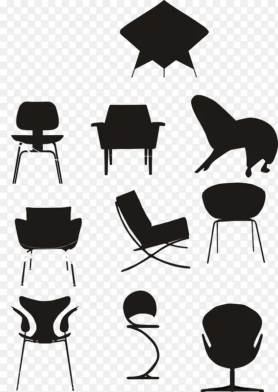 黑色  剪影   椅子