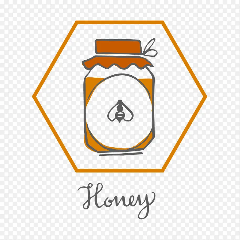 蜂蜜罐装标签矢量