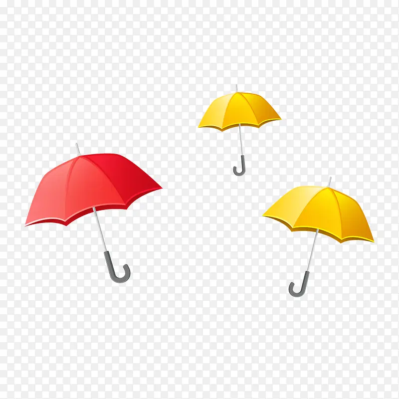 漂浮彩色雨伞矢量图