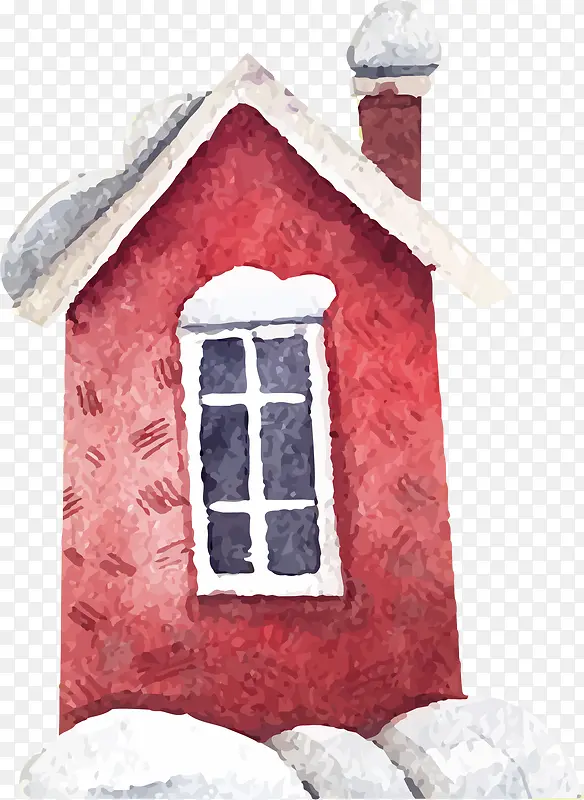 手绘红房子