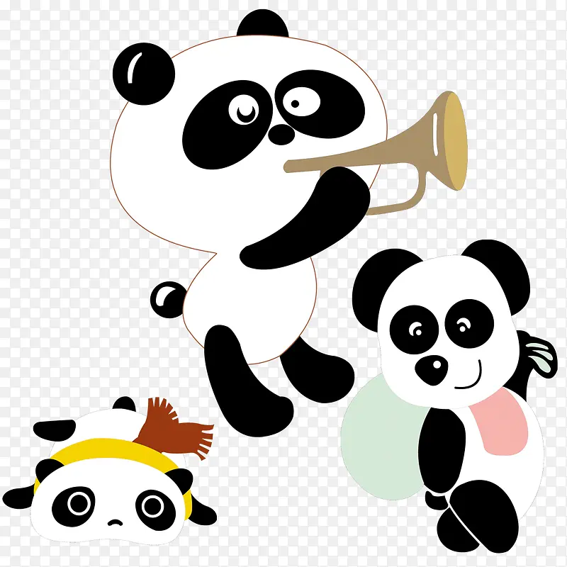 吹喇叭的熊猫