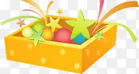 礼物盒子橙色礼物盒子六一儿童节