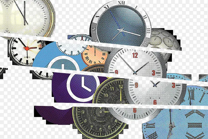 彩色时钟手表过去式图
