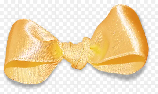 实物黄色丝带蝴蝶结