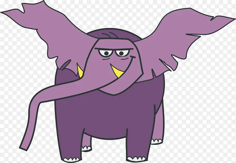 紫色的卡通大象