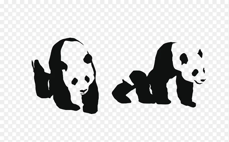 熊猫霸气逼人熊剪影
