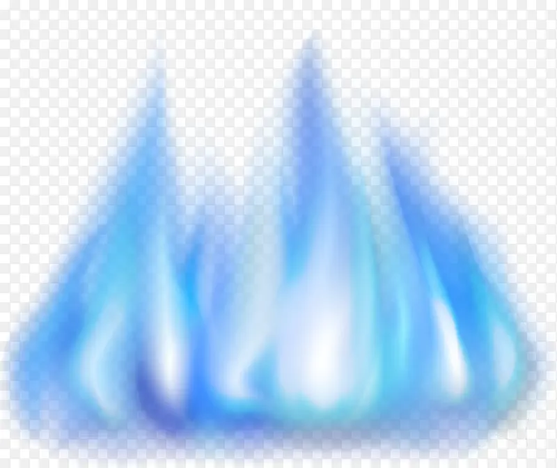 蓝色简约燃烧火焰效果元素