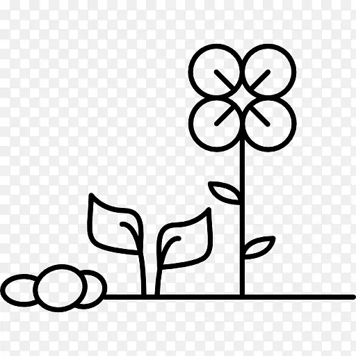 Flowers和植物对土壤图标