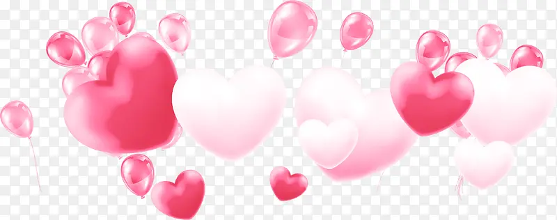 粉色漂浮气球爱心