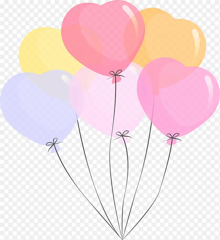 粉色卡通爱心气球
