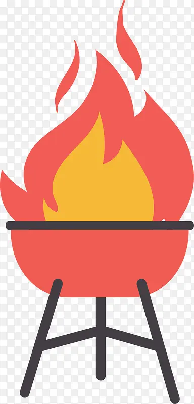 红色扁平火炉烤炉