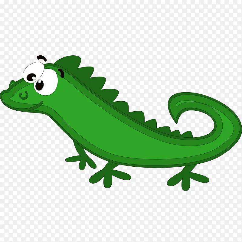 卡通绿色的蜥蜴设计