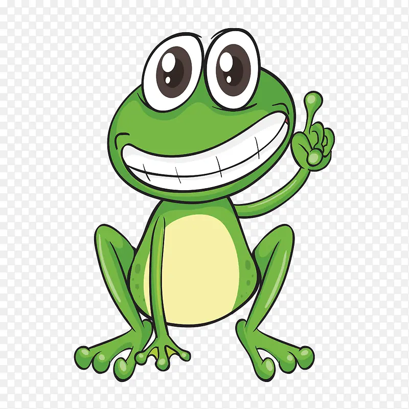 手绘卡通绿色小青蛙