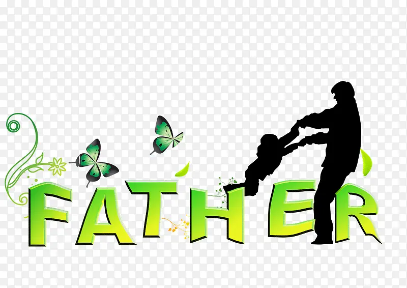 矢量father绿色文字