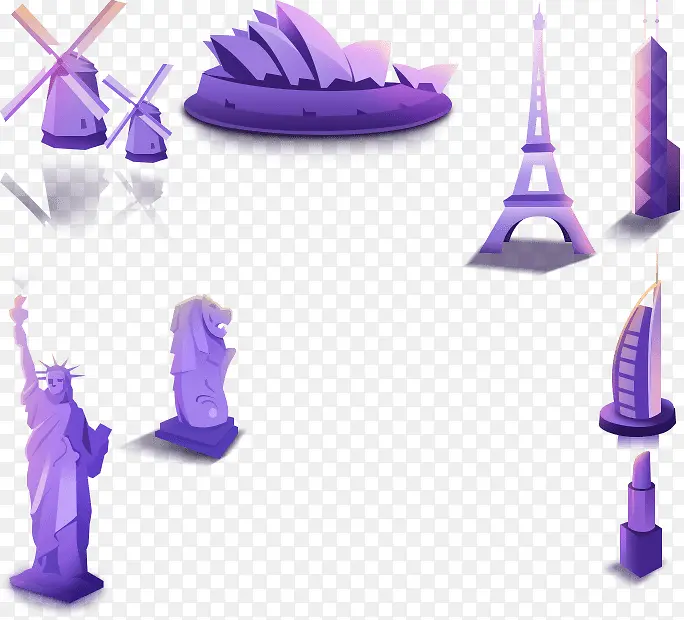 紫色旅游图标