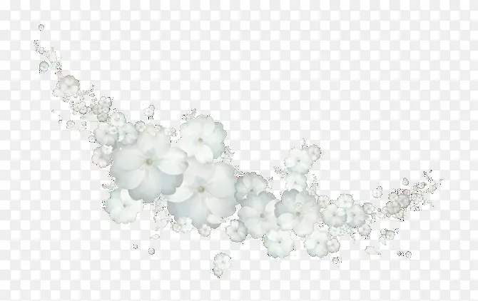 白色花朵装饰点缀图案