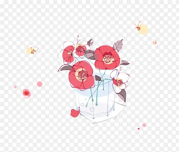 手绘山茶花