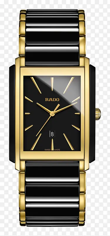 雷达腕表黑色金边手表男表