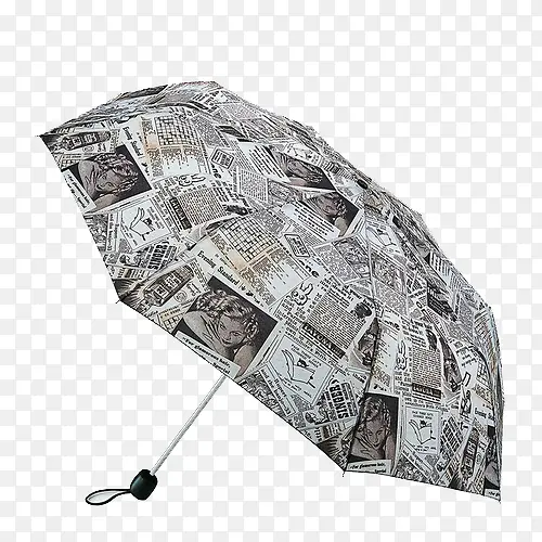 旧报纸雨伞