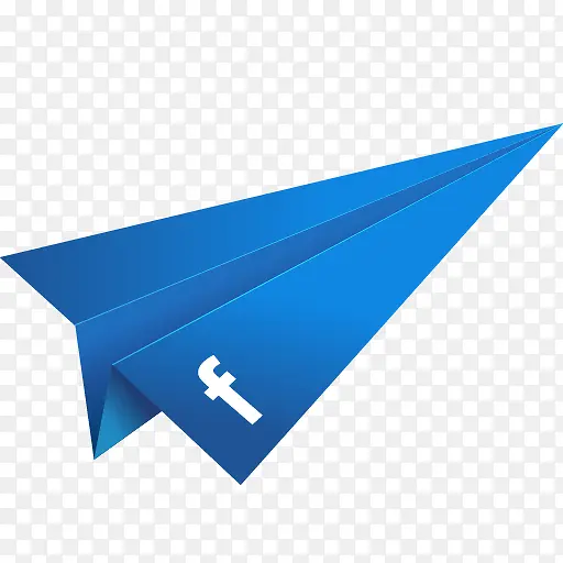 蓝色脸谱网折纸纸飞机社会化媒体