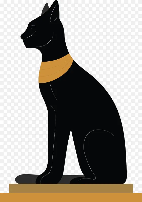 古代埃及卡通黑猫