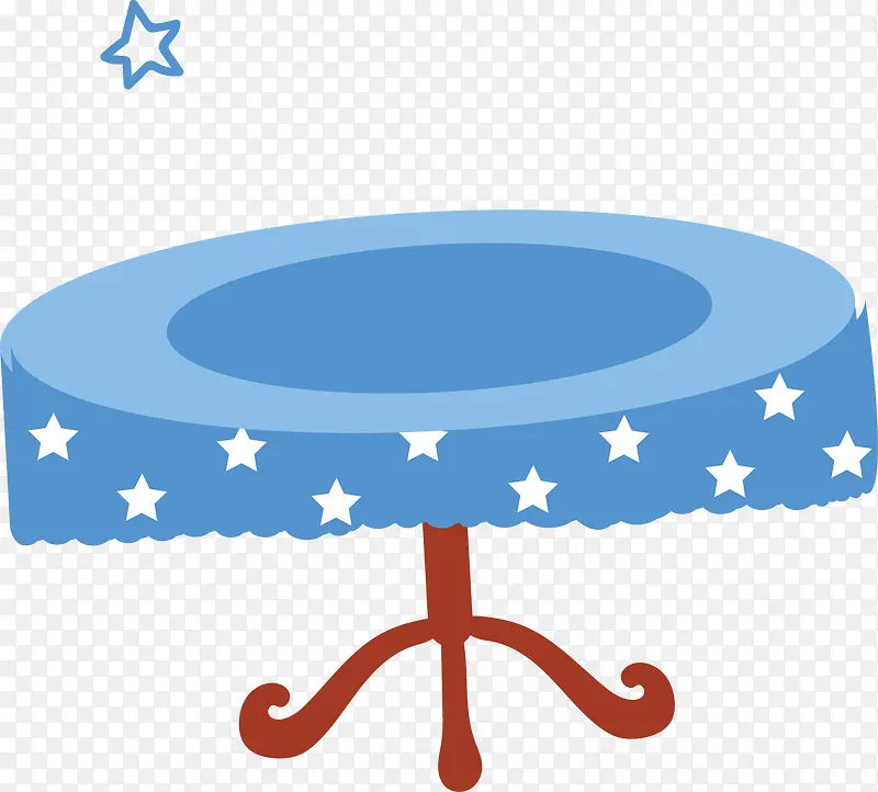 蓝色扁平桌子