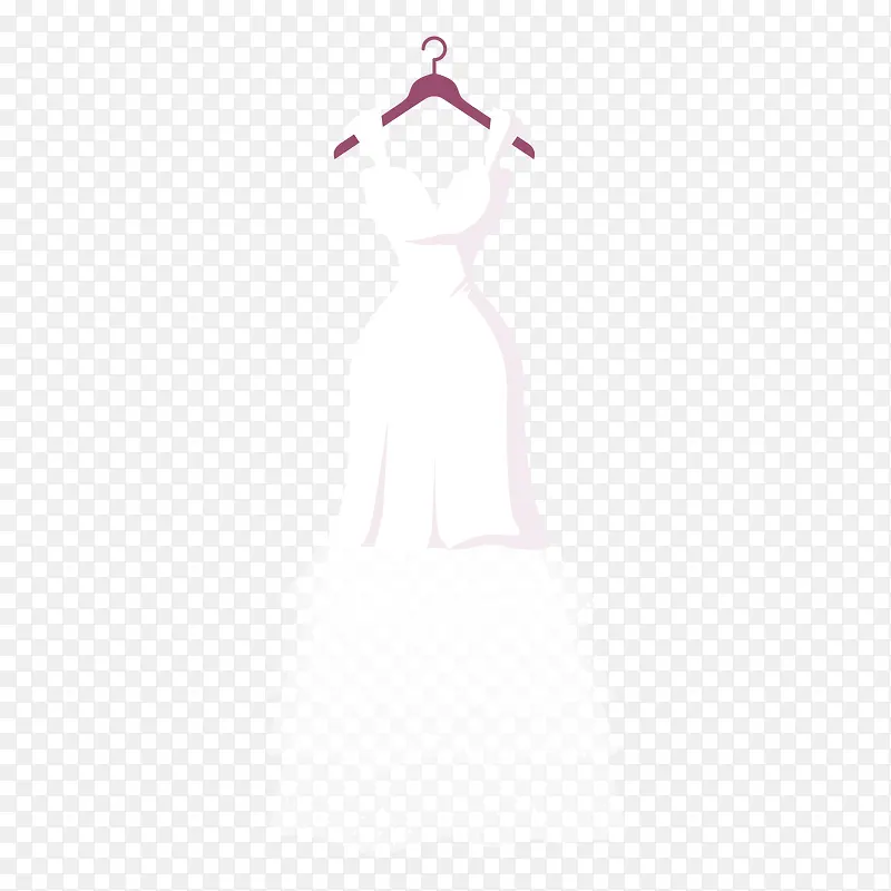 卡通白色婚纱礼服矢量图
