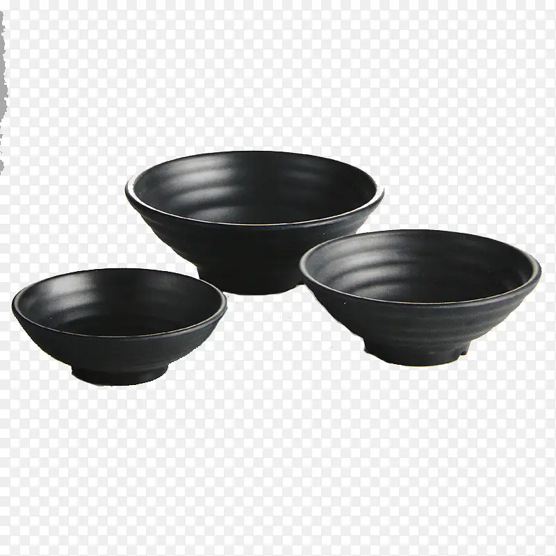 三个黑色的碗