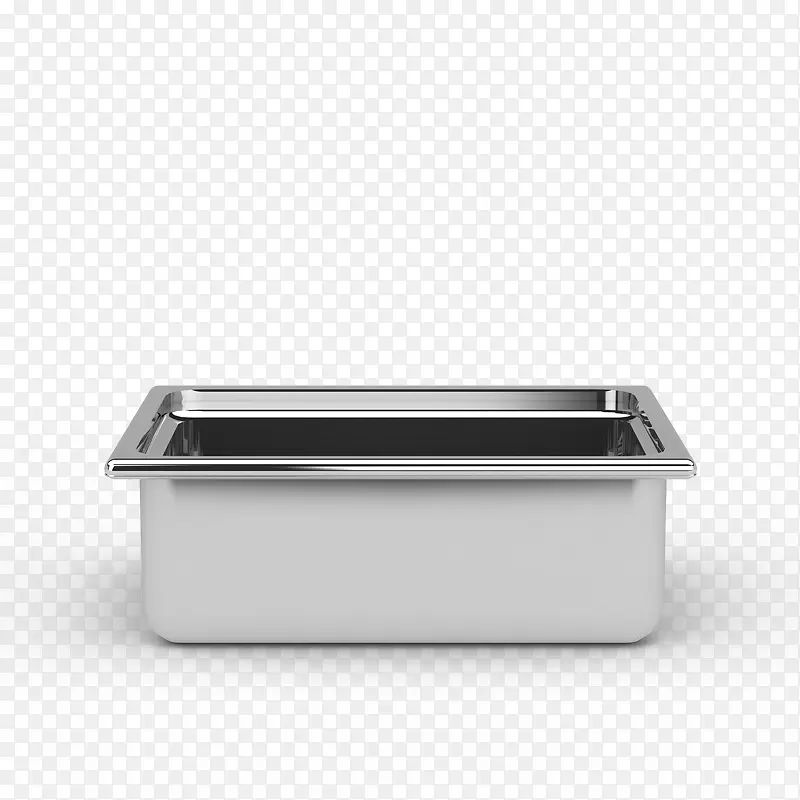 一个简单灰色方形不锈钢水槽