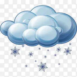 下雪白云质感天气PNG图标