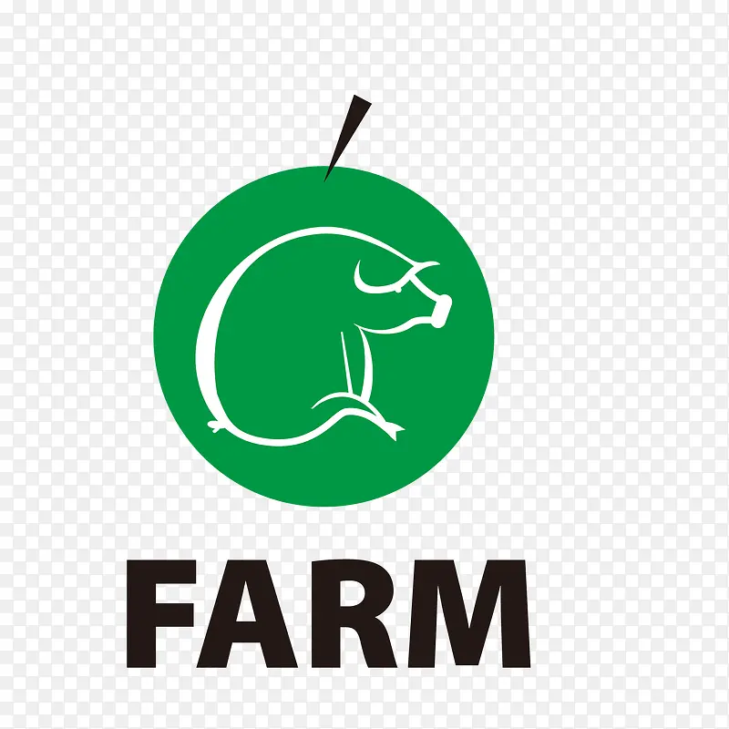 矢量卡通扁平化猪农场logo